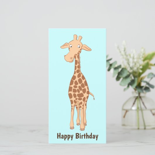 Cute Giraffe Vlakke Kaart (Staand voorkant)