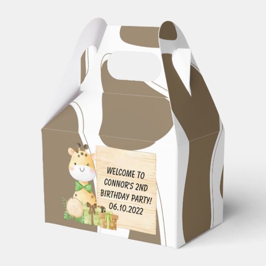 Cute Giraffe voor Toddlers Bedankdoosjes (Achterkant)