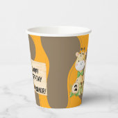 Cute Giraffe voor Toddler's 'Birthday Paper Cups' Papieren Bekers (Links)