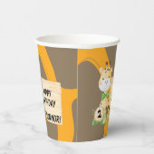 Cute Giraffe voor Toddler's 'Birthday Paper Cups' Papieren Bekers (Rechts)