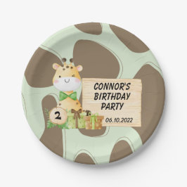 Cute Giraffe voor Toddlers Papieren Bordje
