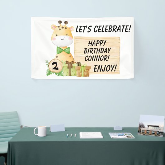 Cute Giraffe voor Toddlers Spandoek (Beurs)