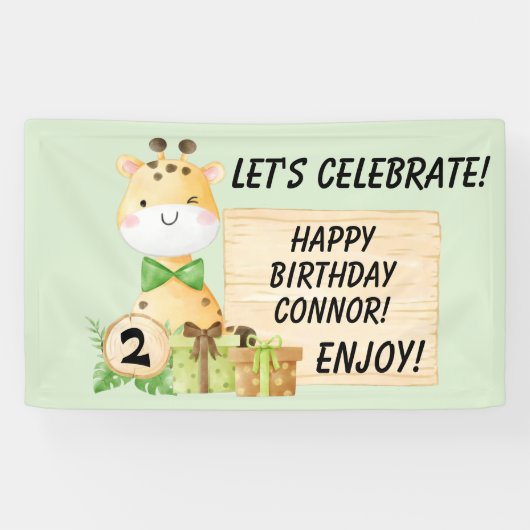 Cute Giraffe voor Toddlers Spandoek (Horizontaal)