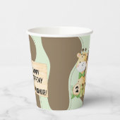 Cute Giraffe voor Toddler's verjaardag Papieren Bekers (Links)
