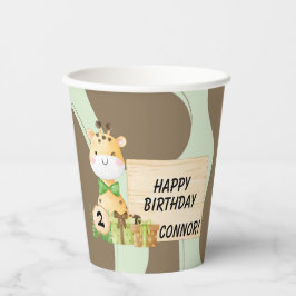 Cute Giraffe voor Toddler's verjaardag Papieren Bekers