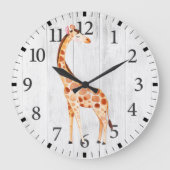 Cute Giraffe Wall Clock Grote Klok (Voorkant)