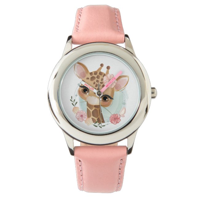 Cute Giraffe Watch Horloge (Voorkant)