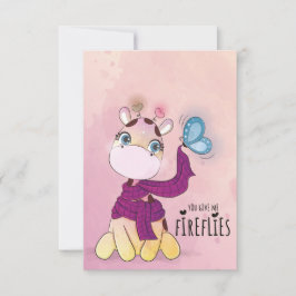 Cute Giraffe Waterverf Kaart