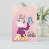 Cute Giraffe Waterverf Kaart (Staand voorkant)