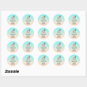 Cute Giraffe Waterverf Mam & Babe Baby shower Ronde Sticker (Vel)