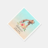 Cute Giraffe Waterverf Mam & Babe Baby shower Servet (Hoek)