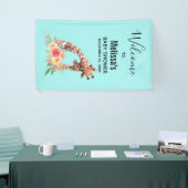 Cute Giraffe Waterverf Mam & Babe Baby shower Spandoek (Beurs)