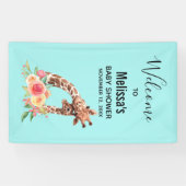 Cute Giraffe Waterverf Mam & Babe Baby shower Spandoek (Horizontaal)