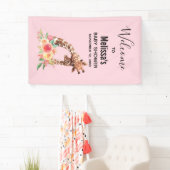Cute Giraffe Waterverf Mam & Babe Baby shower Spandoek (Insitu)