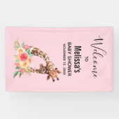 Cute Giraffe Waterverf Mam & Babe Baby shower Spandoek (Horizontaal)