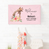 Cute Giraffe Waterverf Mam & Babe Baby shower Spandoek (Insitu)