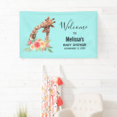 Cute Giraffe Waterverf Mam & Babe Baby shower Spandoek (Insitu)