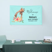Cute Giraffe Waterverf Mam & Babe Baby shower Spandoek (Beurs)