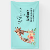 Cute Giraffe Waterverf Mam & Babe Baby shower Spandoek (Verticaal)