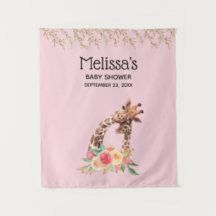 Cute Giraffe Waterverf Mam & Babe Baby shower Wandkleed