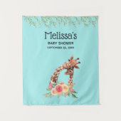 Cute Giraffe Waterverf Mam & Babe Baby shower Wandkleed (Voorkant)