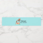 Cute Giraffe Waterverf Mam & Babe Baby shower Waterfles Etiket (Enkel label)