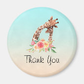 Cute Giraffe Waterverf Mam & Baby Hartelijk dank Magneet (Voorkant)