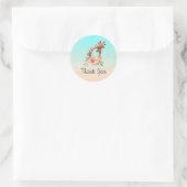 Cute Giraffe Waterverf Mam & Baby Hartelijk dank Ronde Sticker (Tas)