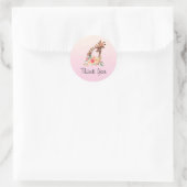 Cute Giraffe Waterverf Mam & Baby Hartelijk dank Ronde Sticker (Tas)