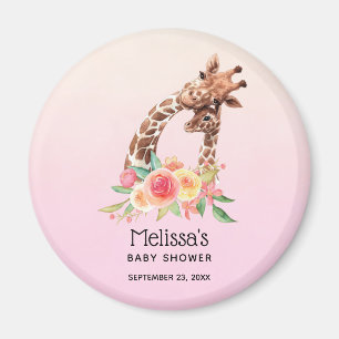 Cute Giraffe Waterverf Mam & Baby shower Magnet