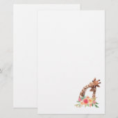 Cute Giraffe Waterverf Mam en Baby Briefpapier (Voorkant / Achterkant)