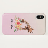 Cute Giraffe Waterverf Mam en Baby Case-Mate iPhone Case (Achterkant (horizontaal))