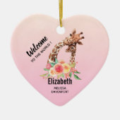 Cute Giraffe Waterverf Mam en Baby Keramisch Ornament (Voorkant)