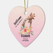 Cute Giraffe Waterverf Mam en Baby Keramisch Ornament (Links)