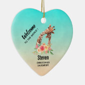 Cute Giraffe Waterverf Mam en Baby Keramisch Ornament (Rechts)