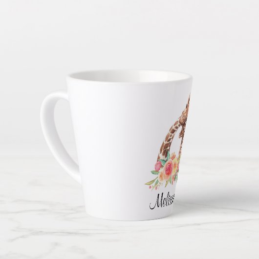 Cute Giraffe Waterverf Mam en Baby Latte Mok (Linkerhoek)