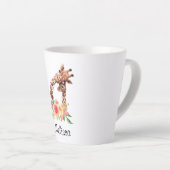 Cute Giraffe Waterverf Mam en Baby Latte Mok (Rechterhoek)