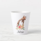 Cute Giraffe Waterverf Mam en Baby Latte Mok (Voorkant)