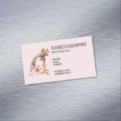 Cute Giraffe Waterverf Mam en Baby Magnetisch Visitekaartje (Voorbeeld)