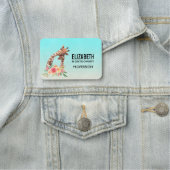 Cute Giraffe Waterverf Mam en Baby Naamplaatje (In situ)