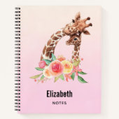 Cute Giraffe Waterverf Mam en Baby Notitieboek (Voorkant)
