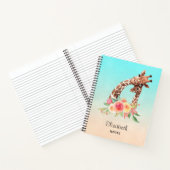 Cute Giraffe Waterverf Mam en Baby Notitieboek (Binnen)