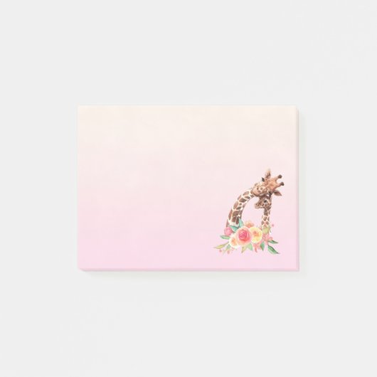 Cute Giraffe Waterverf Mam en Baby Post-it® Notes (Voorkant)