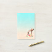 Cute Giraffe Waterverf Mam en Baby Post-it® Notes (Op bureau)