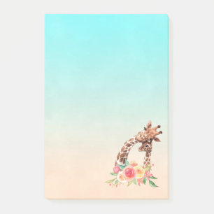 Cute Giraffe Waterverf Mam en Baby Post-it® Notes