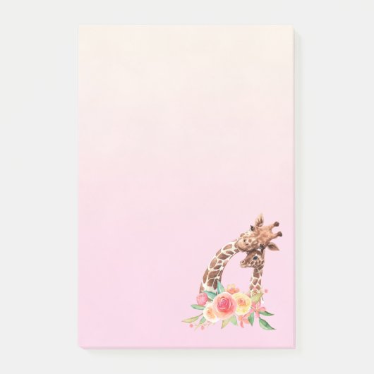 Cute Giraffe Waterverf Mam en Baby Post-it® Notes (Voorkant)