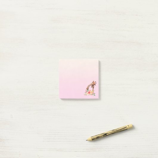 Cute Giraffe Waterverf Mam en Baby Post-it® Notes (Op bureau)