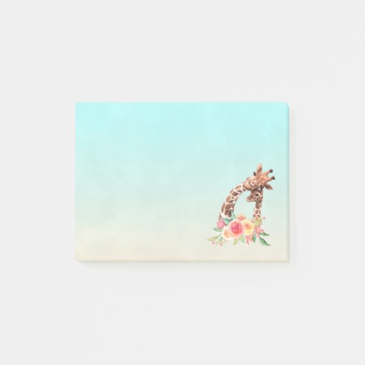 Cute Giraffe Waterverf Mam en Baby Post-it® Notes (Voorkant)