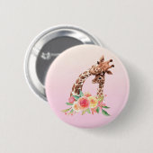 Cute Giraffe Waterverf Mam en Baby Ronde Button 5,7 Cm (Voorkant /achterkant)