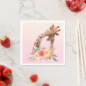 Cute Giraffe Waterverf Mam en Baby Servet (Insitu)